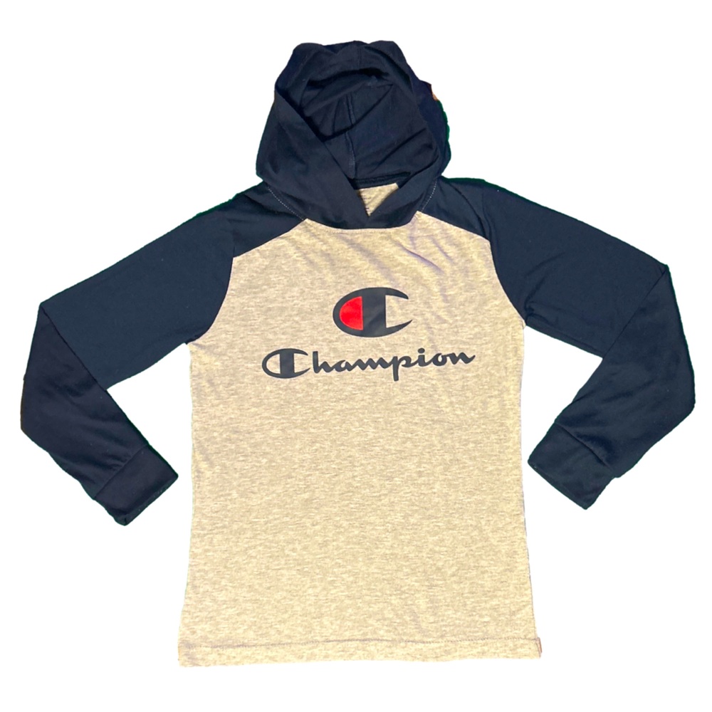 Champion long sleeve hooded tee Size 10/12